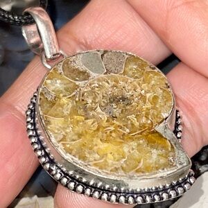 Earthy Ammonite Pendant 1 7/8”